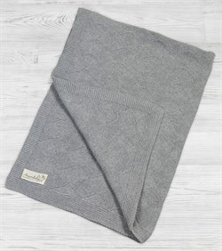 Детский вязаный плед Amarobaby Pure Love Ромбы Серый